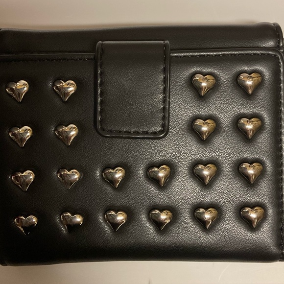 Foxblood Black Hearted Studded wallet - Picture 2 of 3